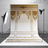Lofaris White Gold Light Luxury Retro Wall Photo Backdrop